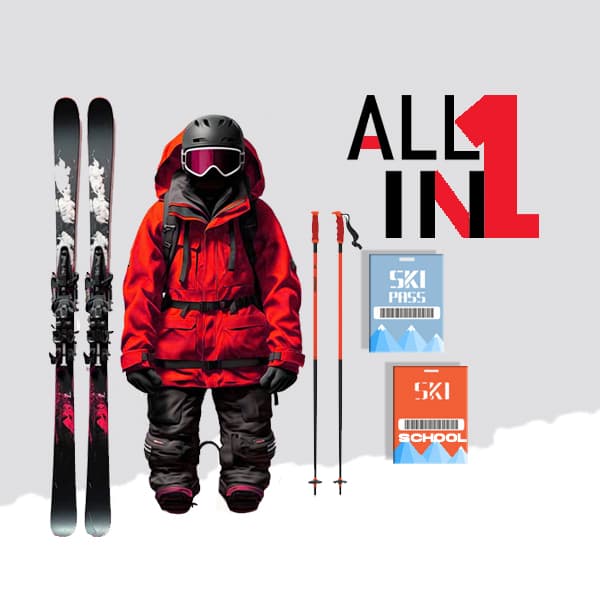 All in one escuelita forfait + material + escuelita infantil Baqueira Beret