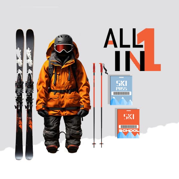  Pack all in One baby (<=5 años )- Curso + Alquiler + Forfait Baqueira Beret